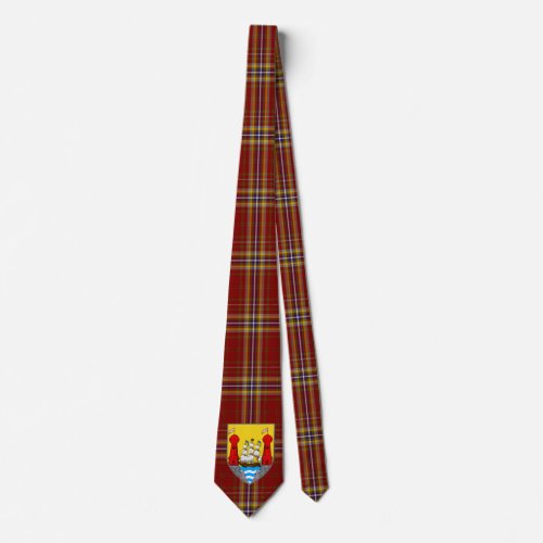 Irish County Cork With Crest Tartan Tie