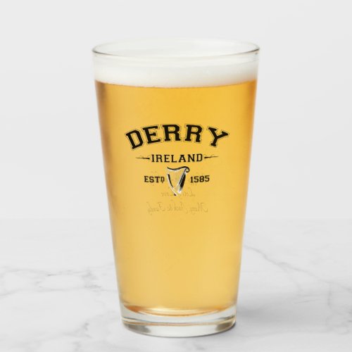 Irish County Derry Ireland Personalized Text Glass