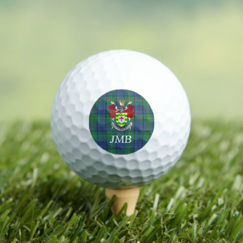 Irish County Donegal Tartan Monogram Golf Balls