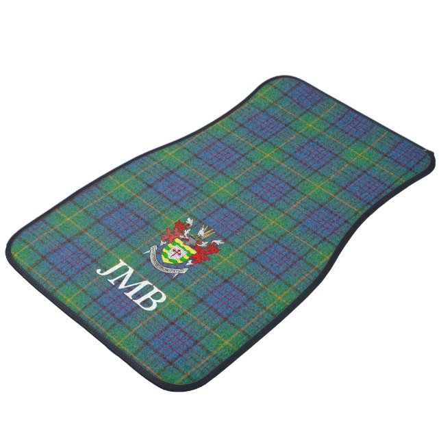 Irish County Donegal Tartan Personalized   Car Floor Mat (Angled)
