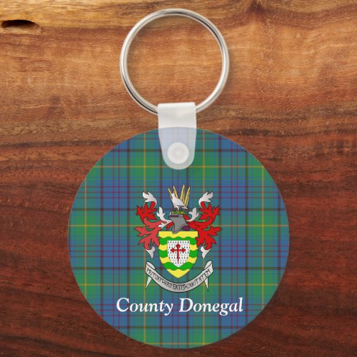 Irish County Donegal Tartan Personalized Keychain