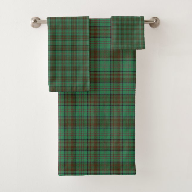 Irish County Dublin Tartan Bath Towel Set (Insitu)