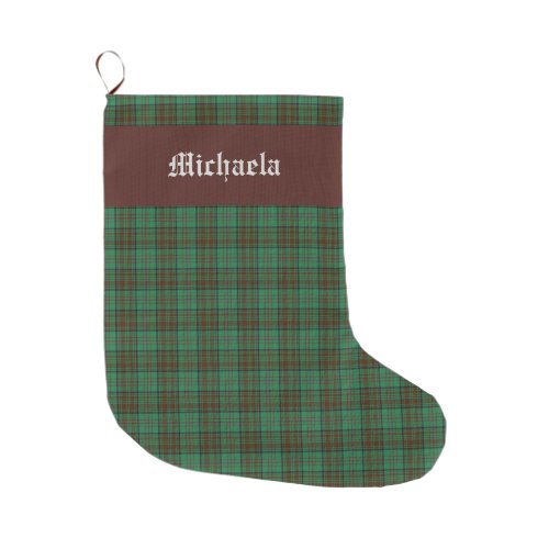 Irish County Dublin Tartan Large Christmas Stocking