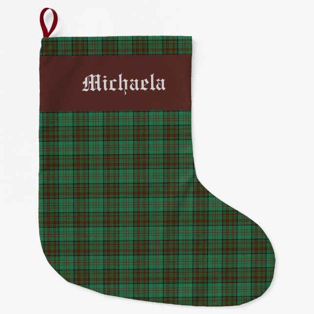Irish County Dublin Tartan Large Christmas Stocking (Front)