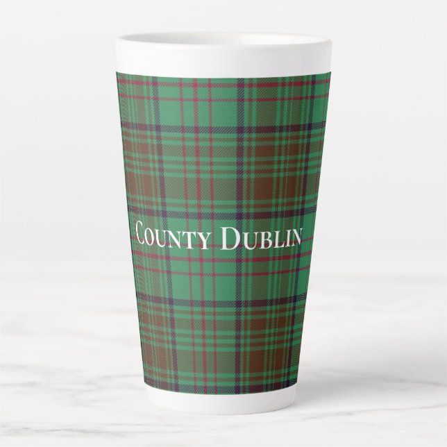 Irish County Dublin Tartan Latte Mug (Front)