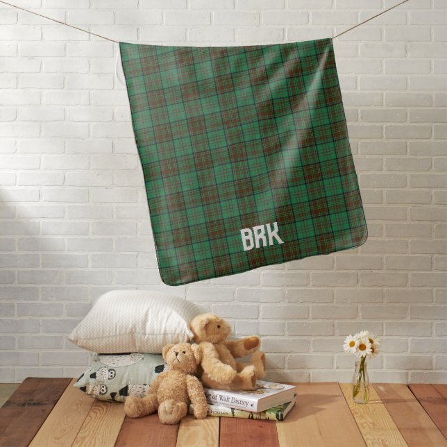 Irish County Dublin Tartan Personalized Baby Blanket (In Situ)