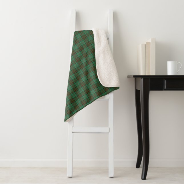 Irish County Dublin Tartan Sherpa Blanket (In Situ)