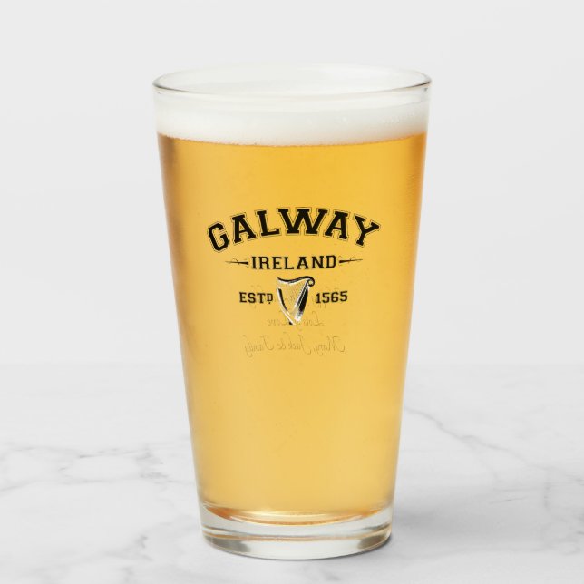 Irish County Galway Ireland Personalized Text Glass (Front Filled)