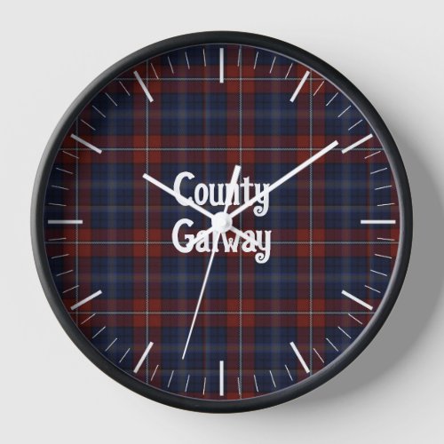 Irish County Galway Tartan Clock