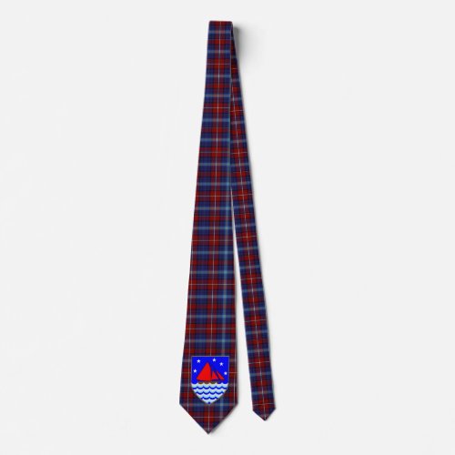 Irish County Galway With Crest Tartan Neck Tie