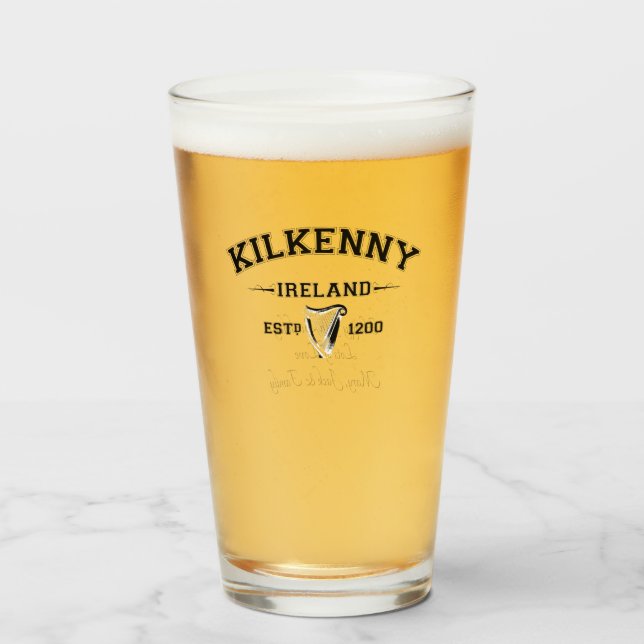 Irish County Kilkenny Ireland Personalized Text Glass (Front Filled)