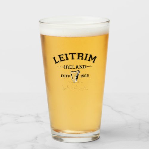 Irish County Leitrim Ireland Personalized Text Glass