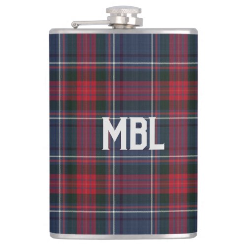 Irish County Louth Tartan Plaid Personalized   Flask