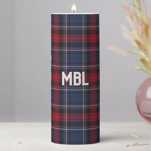 Irish County Louth Tartan Plaid Personalized Pillar Candle