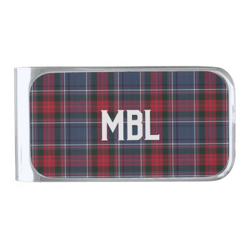 Irish County Louth Tartan Plaid Personalized  Silver Finish Money Clip