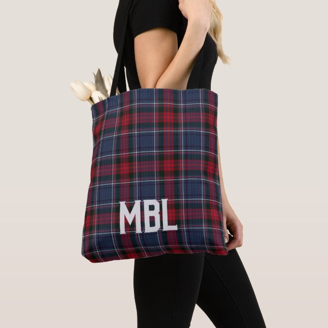 Irish County Louth Tartan Plaid Personalized  Tote Bag (Close Up)