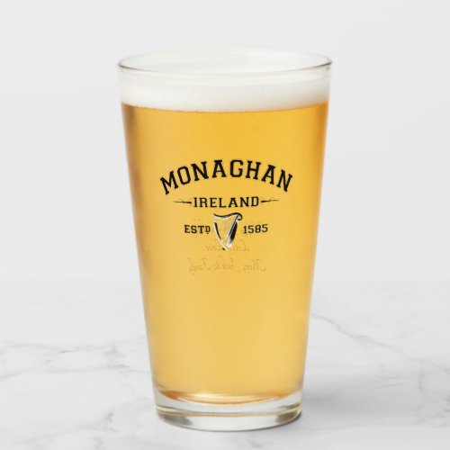 Irish County Monaghan Ireland Personalized Text Glass
