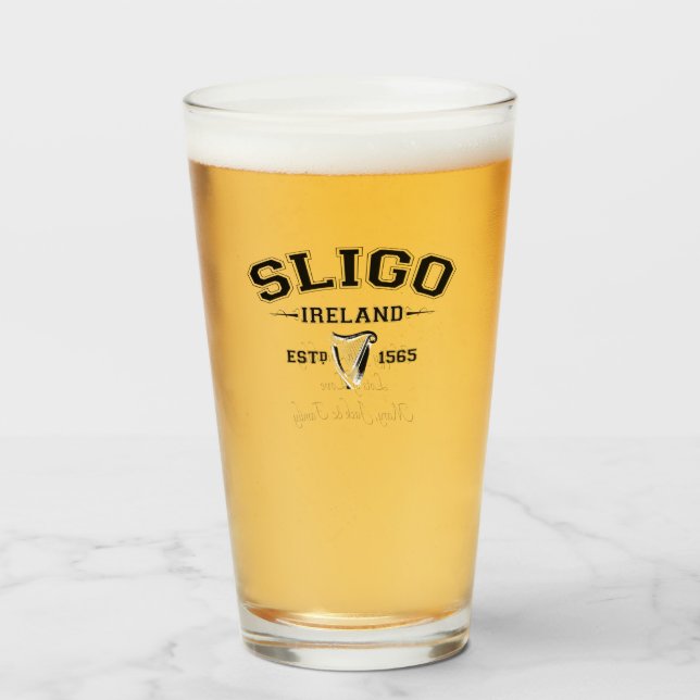 Irish County Sligo Ireland Personalized Text Glass (Front Filled)
