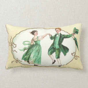 Irish Couple Dancing Vintage St Patrick's Day Lumbar Pillow