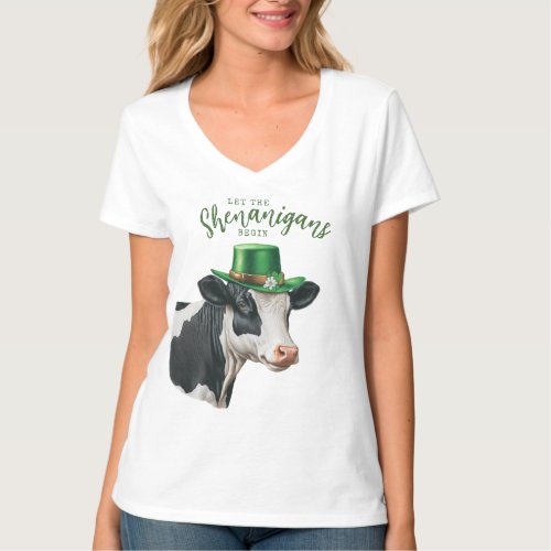 Irish Cow  Let the Shenanigans Begin T_Shirt