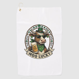 Irish Cow Shirt Vintage St Patrick Beer Design Golf Towel