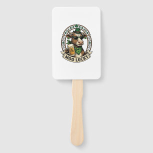 Irish Cow Shirt Vintage St Patrick Beer Design Hand Fan