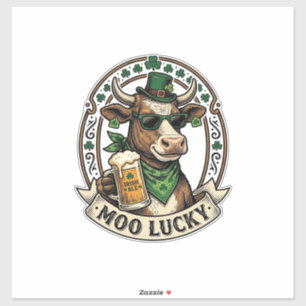 Irish Cow Shirt Vintage St Patrick Beer Design Sticker