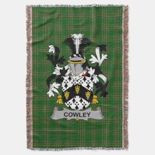 Irish Cowley or Cooley Coat of Arms Family Crest Throw Blanket