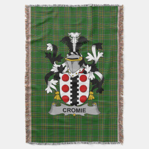 Irish Cromie Coat of Arms Family Crest Ireland Throw Blanket