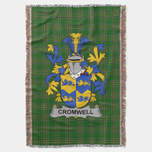 Irish Cromwell Coat of Arms Family Crest Ireland Throw Blanket