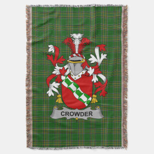 Irish Crowder Coat of Arms Family Crest Ireland Throw Blanket