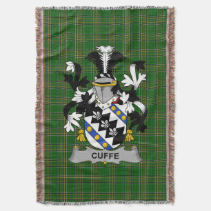 Irish Cuffe Coat of Arms Family Crest Ireland Throw Blanket