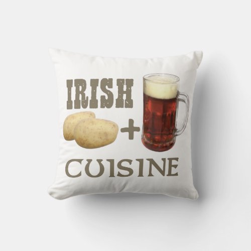 Irish Cuisine Potato  Beer Throw Pillow