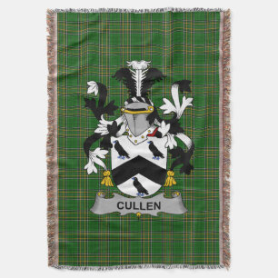 Irish Cullen or McCullen Coat of Arms Family Cres Throw Blanket