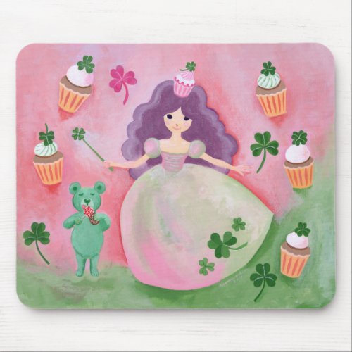 Irish Cupcake Fairy Princess Painting Mouse Pad