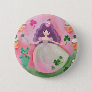 Irish Cupcake Princess Painting Pinback Button