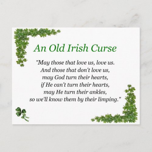 irish curse postcard