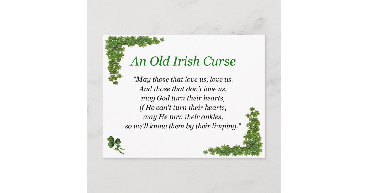 Irish Curse Postcard Zazzle Irish Curse Postcard Zazzle