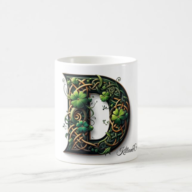 Irish D Monogram Coffee Mug (Center)