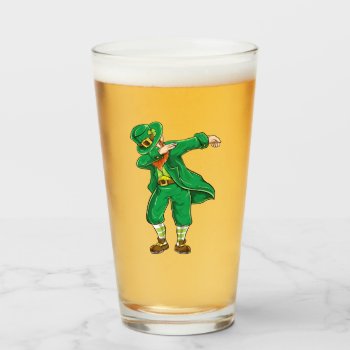 Irish Dabbing Dab Leprechaun Beer St Patricks Day Glass by irishprideshirts at Zazzle