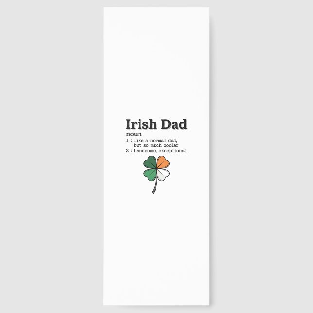 Irish Dad Funny Definition Clover Vintage Shirt Bookmarks (Front)