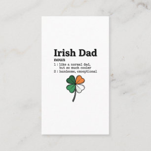 Irish Dad Funny Definition Clover Vintage Shirt Business Card