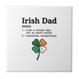 Irish Dad Funny Definition Clover Vintage Shirt Ceramic Tile