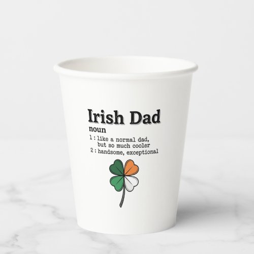Irish Dad Funny Definition Clover Vintage Shirt Paper Cups