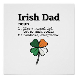 Irish Dad Funny Definition Clover Vintage Shirt Poster