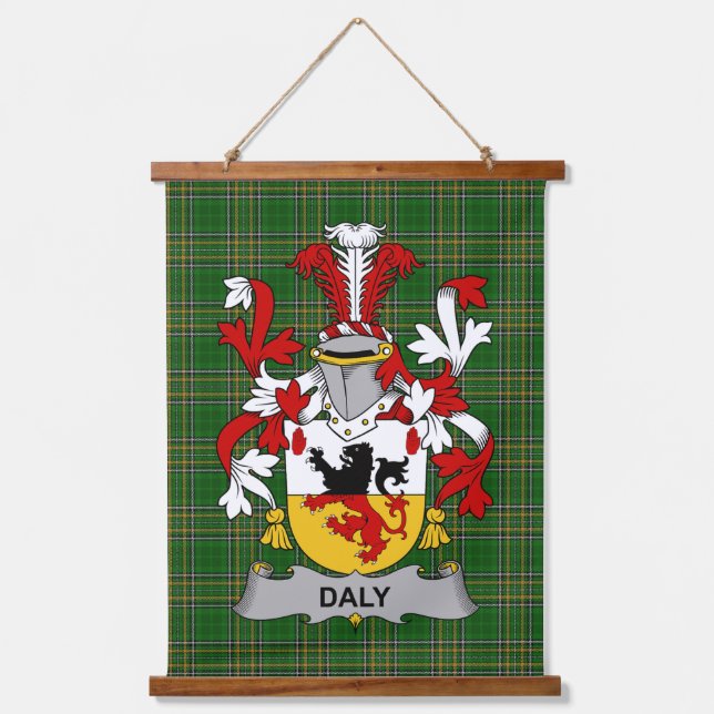 Irish Daly or O_Daly Coat of Arms Family Crest Hanging Tapestry (Front)