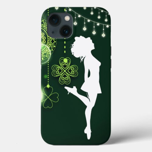 Irish Dance Celtic Clovers and Lights iPhone 13 Case