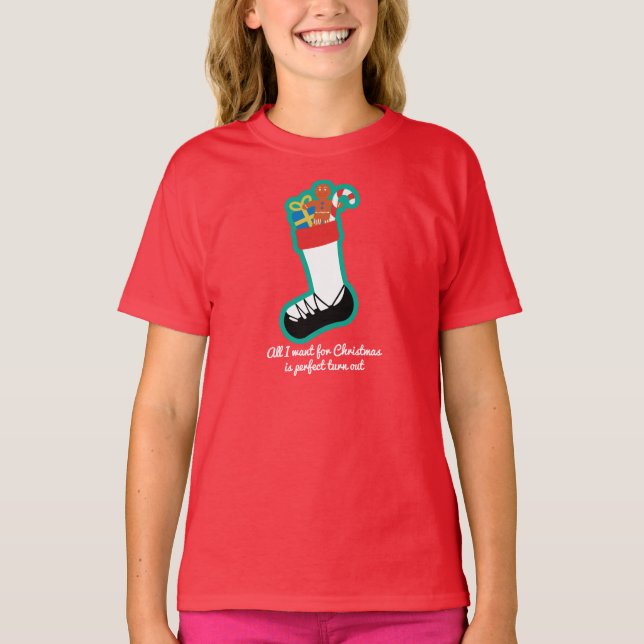 Irish Dance Christmas Ladies Shirt – Stocking (Front)