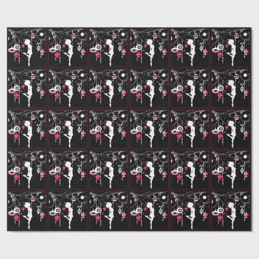 Irish Dance Christmas Ornaments Pink Black Wrapping Paper Zazzle