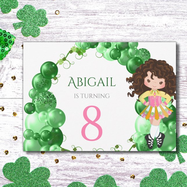 Irish Dance Green Balloon Arch Birthday Party Invitation (Creator Uploaded)
